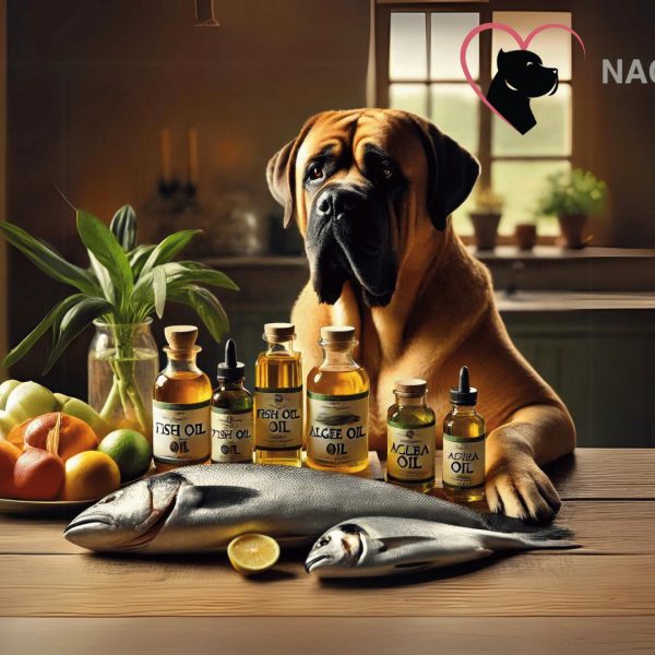 Mastiff Dog and Fish Oil